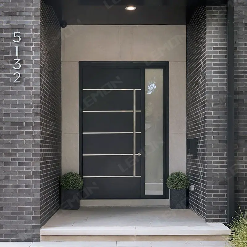 LEMON Brand-New Design Exterior Security Metal Pivot Door For Houses Pivot Doors Modern Entry Aluminum Design