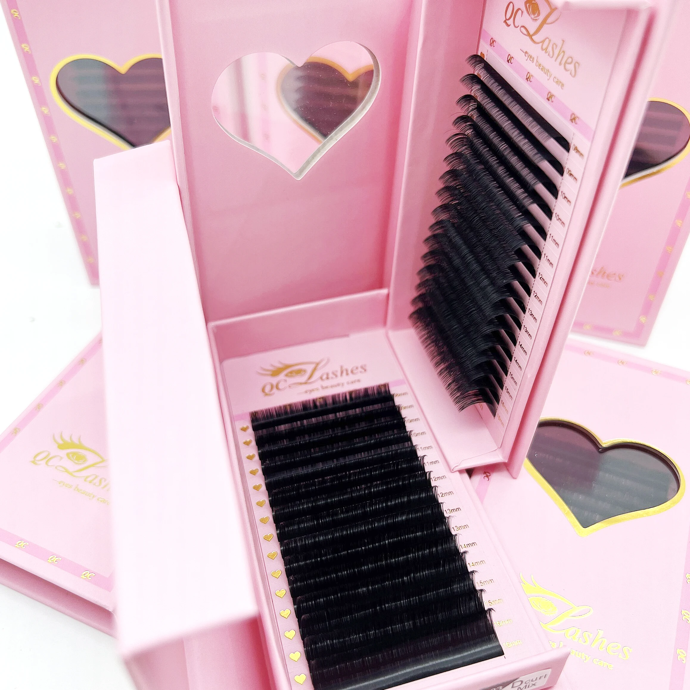 Private Label Lash extension supplies Mega Volume velvet mink Matte Black 0.03 0.05 0.07 Cashmere Mink Silk Lash Extension