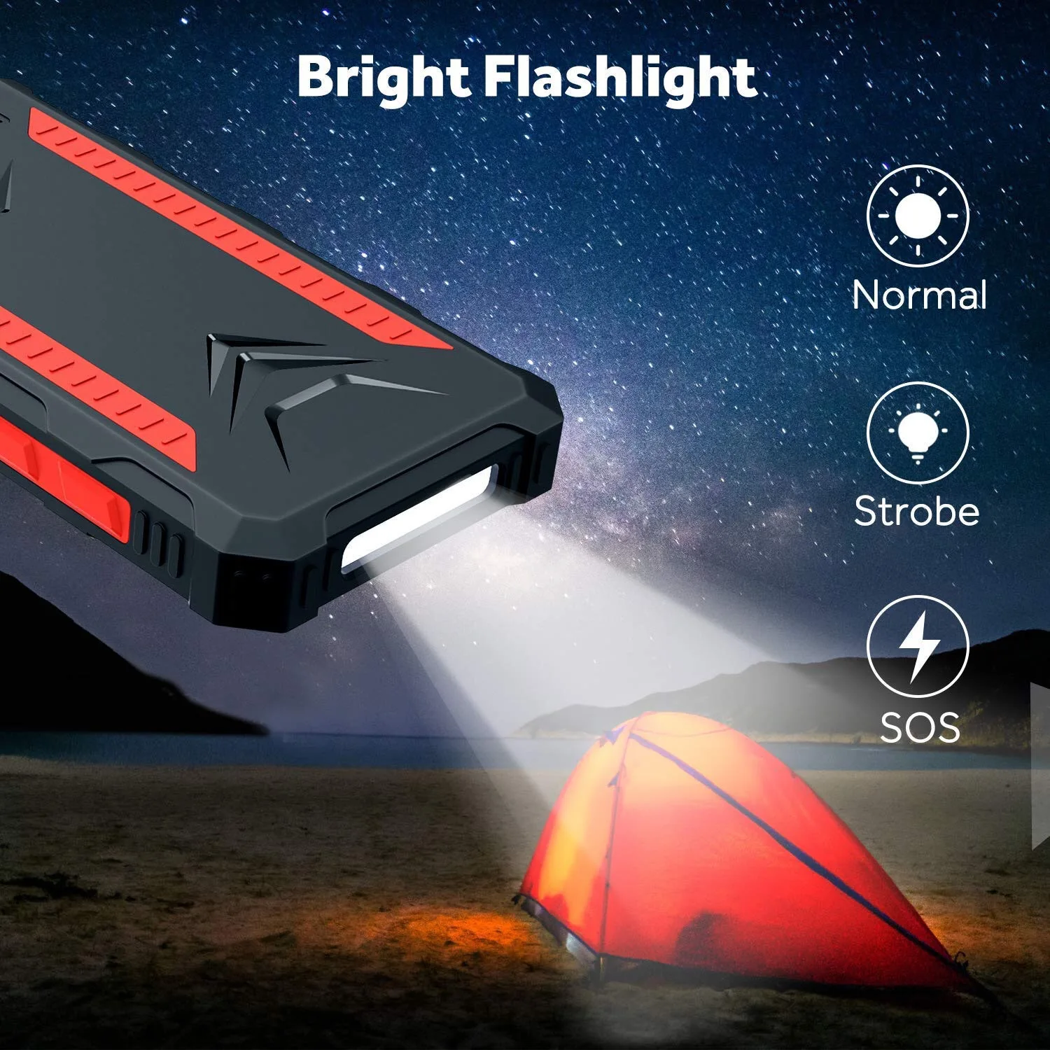 Multi-function Camping Travel Foldable Solar Panel Power Charger Solar Power Bank Powerbank Application With LED light SOS