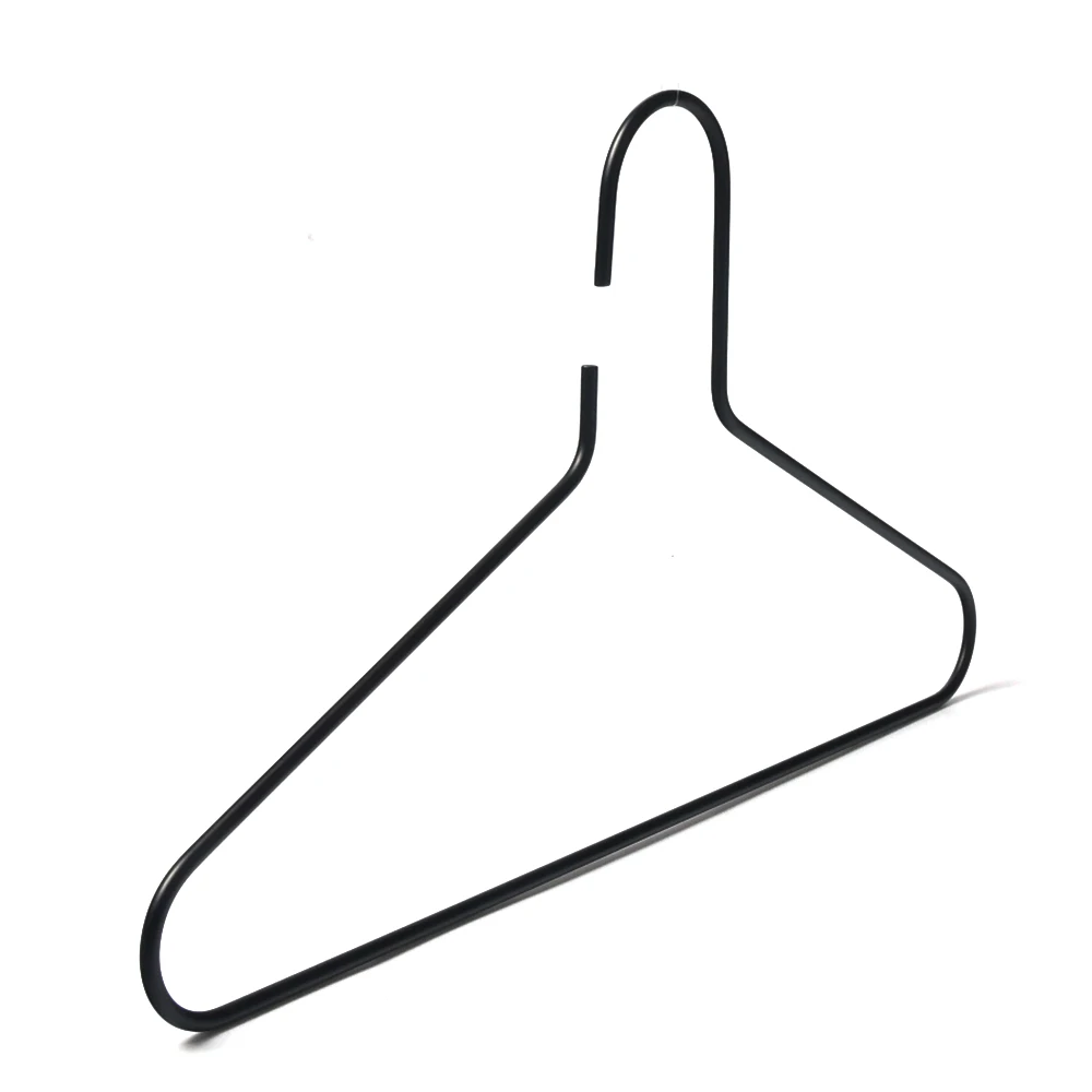 Heavy duty iron shirt clothes hangars black metal clothing hanger electroplated coat hanger