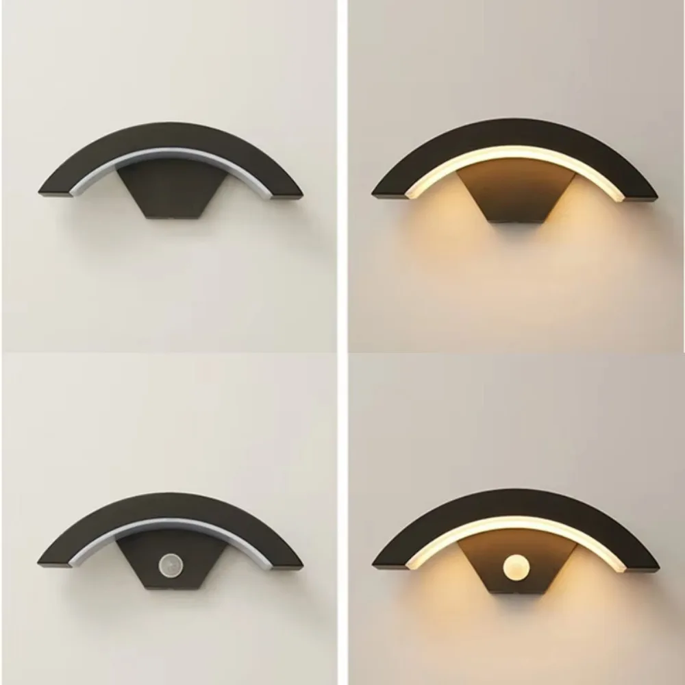 Motion Sensor Led Wall Lamp Outdoor Waterproof Front Door Lighting Garden Decor Porch Wall Light Garage Exterior Sconce Outside