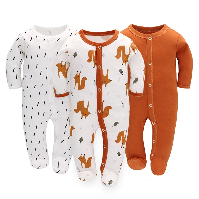High quality baby clothing set 3 pcs pack cotton baby Pajama girls baby boy romper kids clothing set children jumpsuit in stock