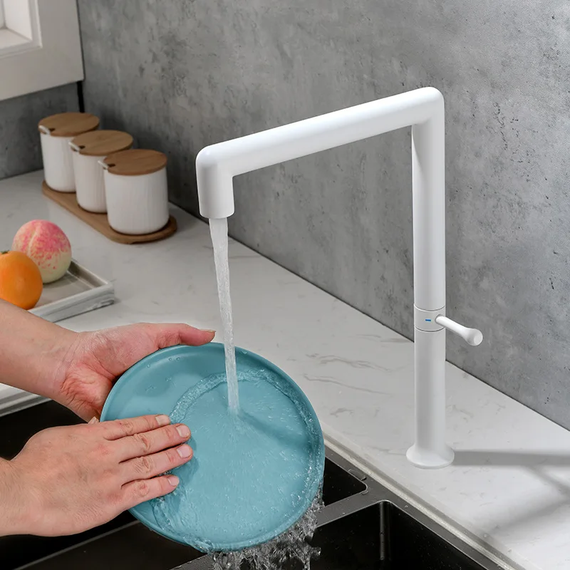 New design square round tube cold and hot water mixing bathroom basin faucet kitchen sink  faucet