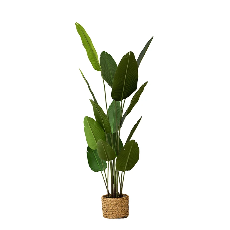 2 M Indoor Big tree Plastic Bird of Paradise Tree Decoration Plant Plastic Artificial Traveler Banana Tree