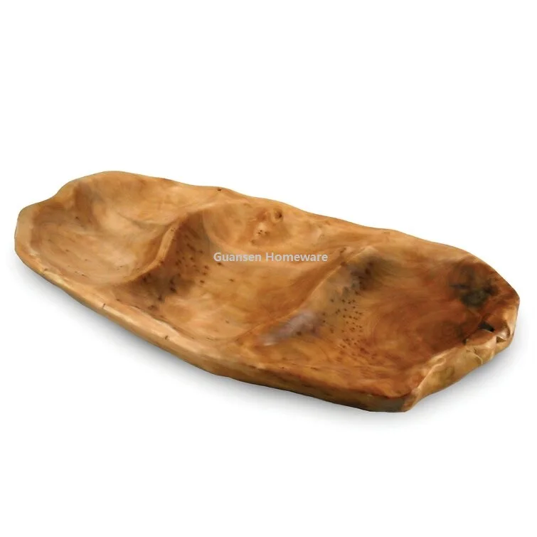 In stock  hand crafts Wood Serving Dish Root Large Appetizer Platter Chinese fir  root wood plate