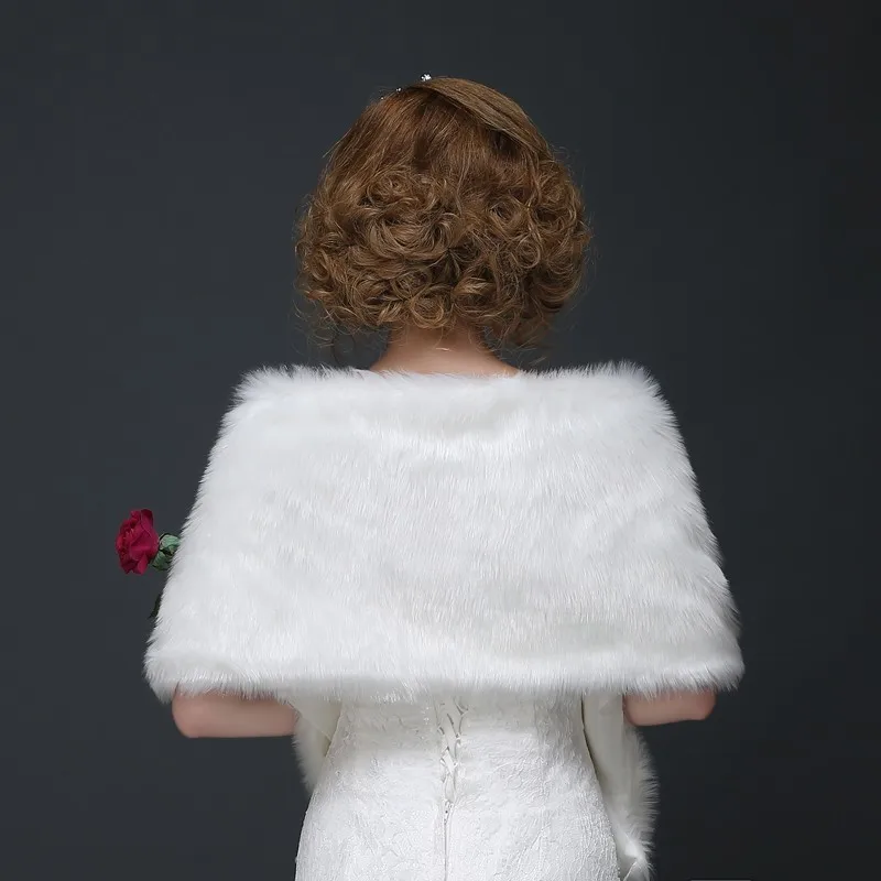 2023 Winter Wedding Bridal Faux Fur Wraps Warm shawls Outerwear Korean Style Cape Warm Female Waistcoat Cloak Coat