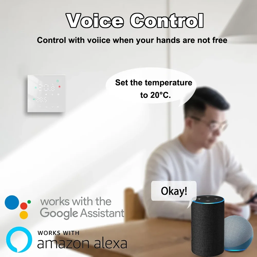 Tuya WiFi умный сенсорный экран термостат Электрический напольный Подогрев воды/газовый котел регулятор температуры
