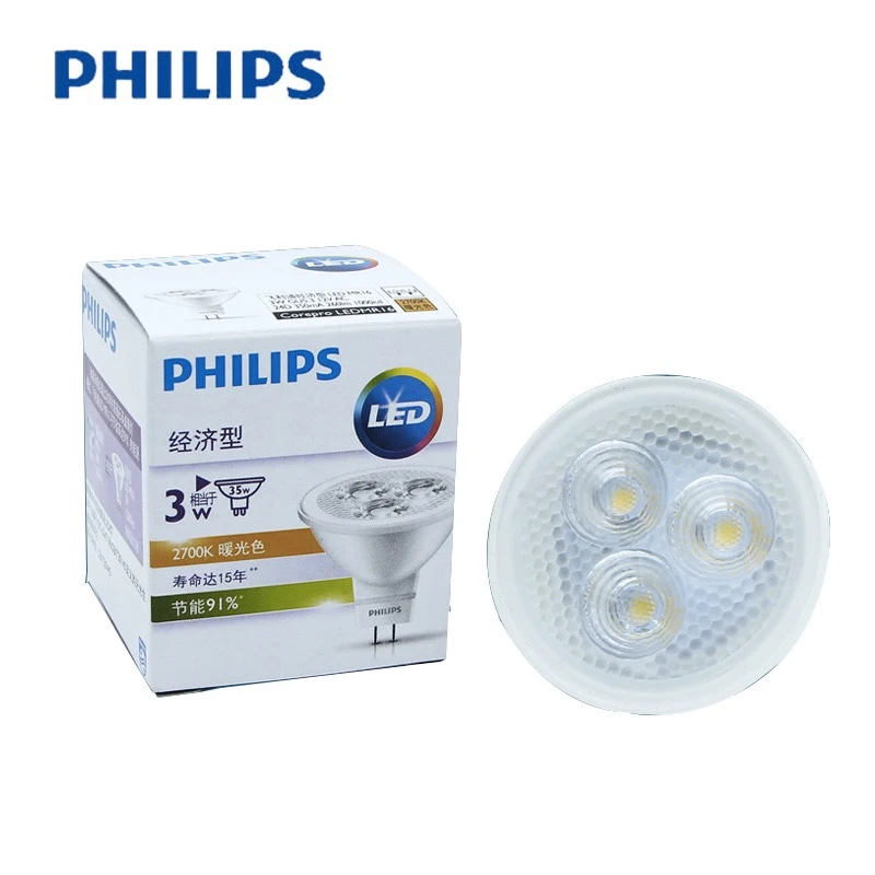  Philips-Высокое качество 12 в 240 лм Ra80 GU5.3 3 Вт 5 MR16 Светодиодный прожектор с светодиодами для шкафа