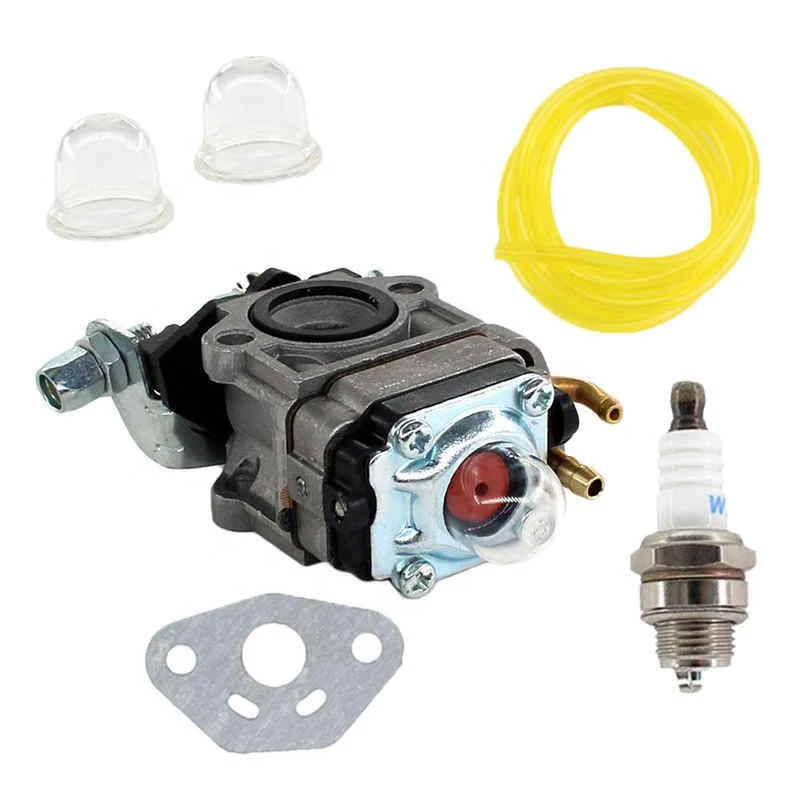 Carburetor Fuel Line Primer Bulbs Spark Plug Kit 10mm for Weedeater 1E34F 1E36F TU26 TL26 Brush Cutter 26cc Engine Tools Parts