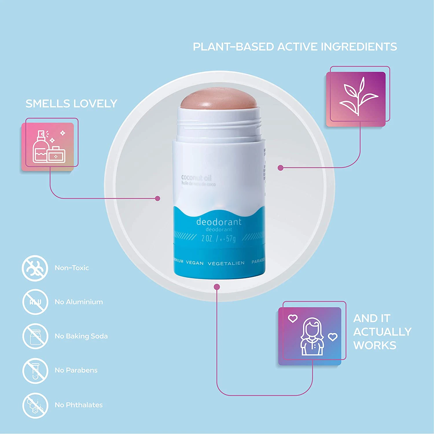  Private label natural Coconut Essential Oil deodorant antiperspirant armpit body fragrance Native
