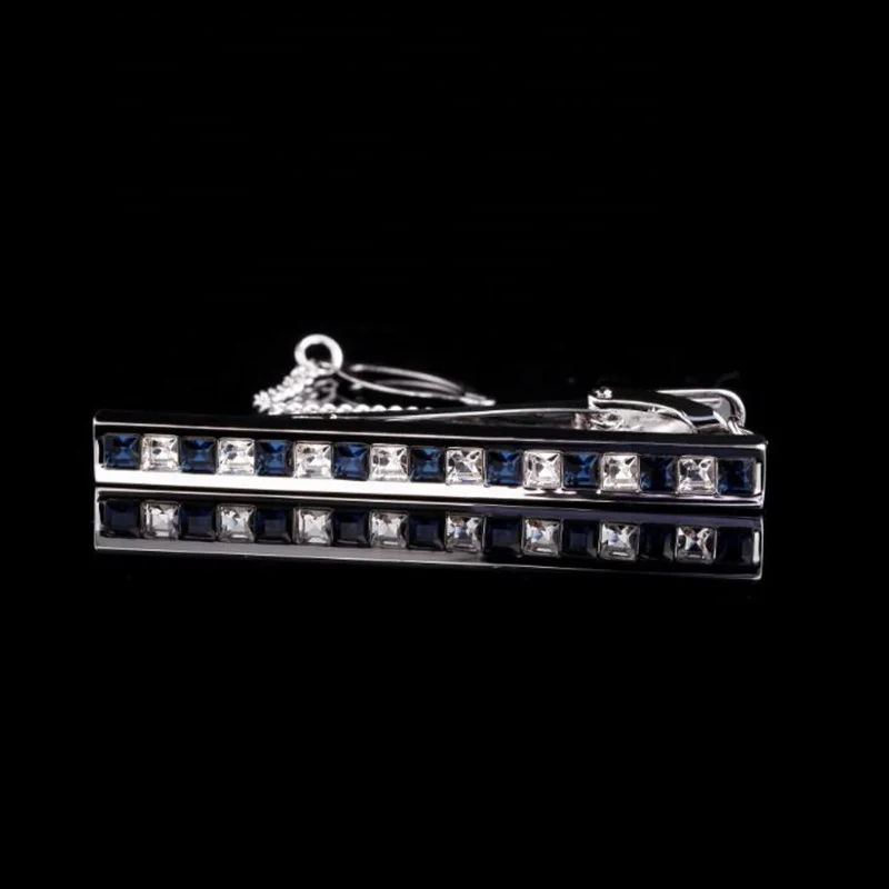 hot selling cool mens suits silver copper diamond chain tie bar clip