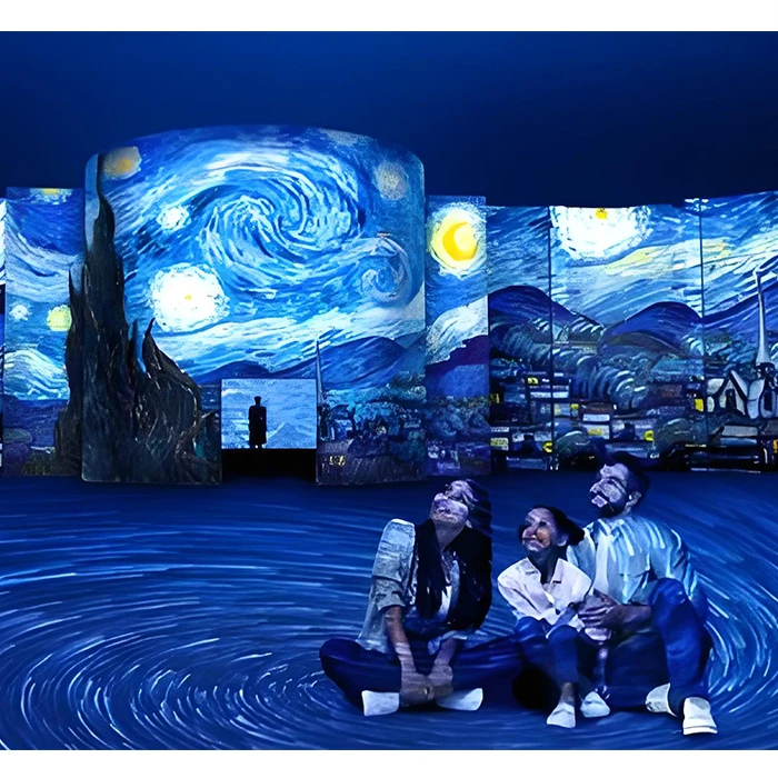 interactive 360 projection room cave 3D holographic magic space virtual world immersive KTV system solution of panoramic