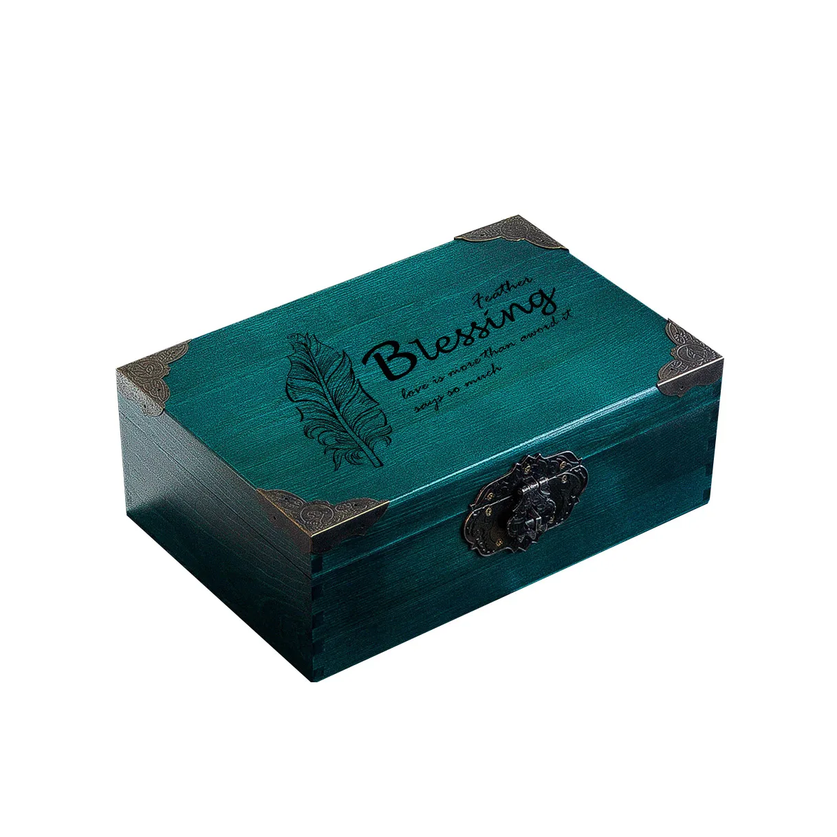 Large Wooden Box with Hinged Lid Solid Acacia Wood Memory Box with Lock Natural Wood Boxes