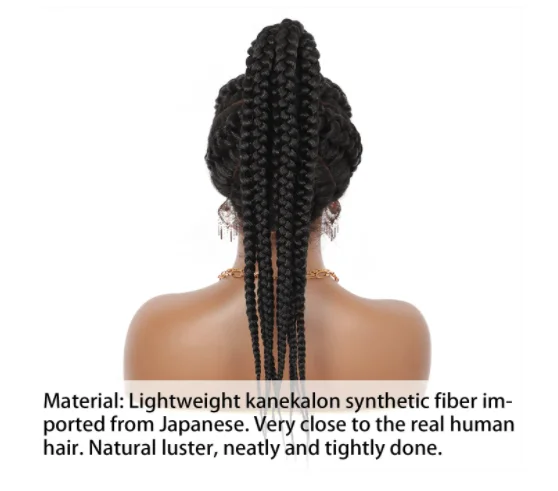 Lace Front Braided Wigs with Baby Hair for Women Japan-made Lightweight Braiding Synthetic High