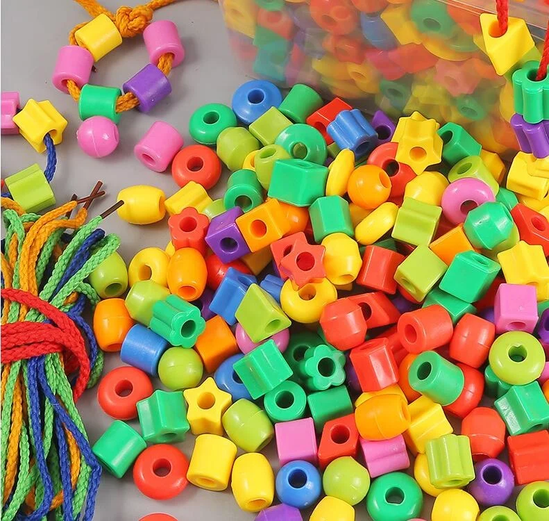 china import toy kids gifts toy Plastic Lacing Beads Stringing Beads with Strings desk toy