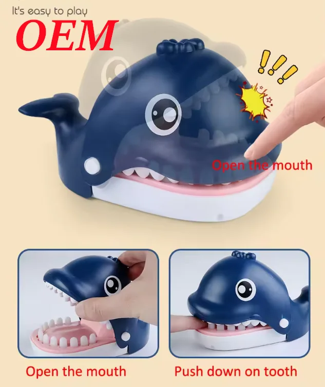 Custom Whale Finger Biting Parent-Child Interactive Desktop Game Decompress Internet Finger Biting Toys