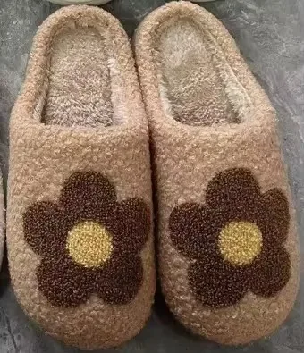 Christmas Trendy Winter Cozy Funny Animal Flower Slippers Men Women Anti-Slip Breathable Thermal Fabric Insole Home Spring