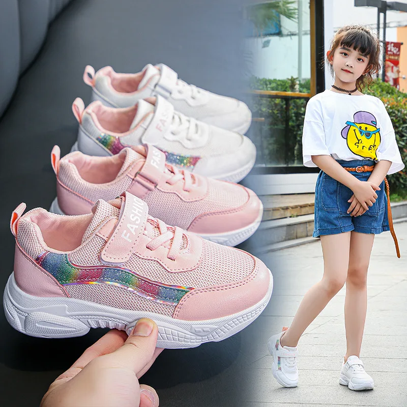 Fashion Children School Sneakers Casual Custom Trendy Wholesale Kids Shoes Lightweight Breathable Sport Running Shoes For Girls