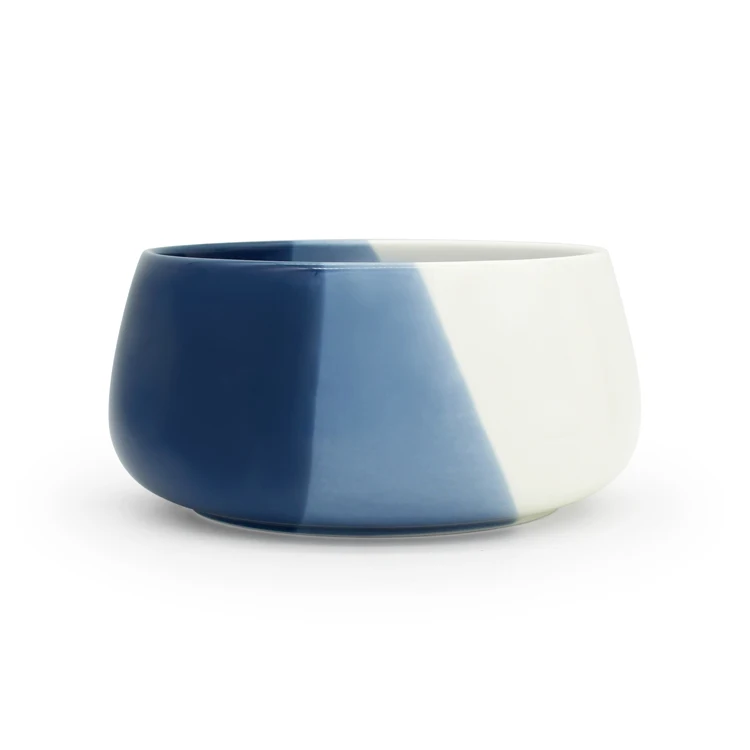 Factory price Wholesale New Less Simple Bleu Collection ceramic 16cm Salad Bowl Blue rice soup bowl