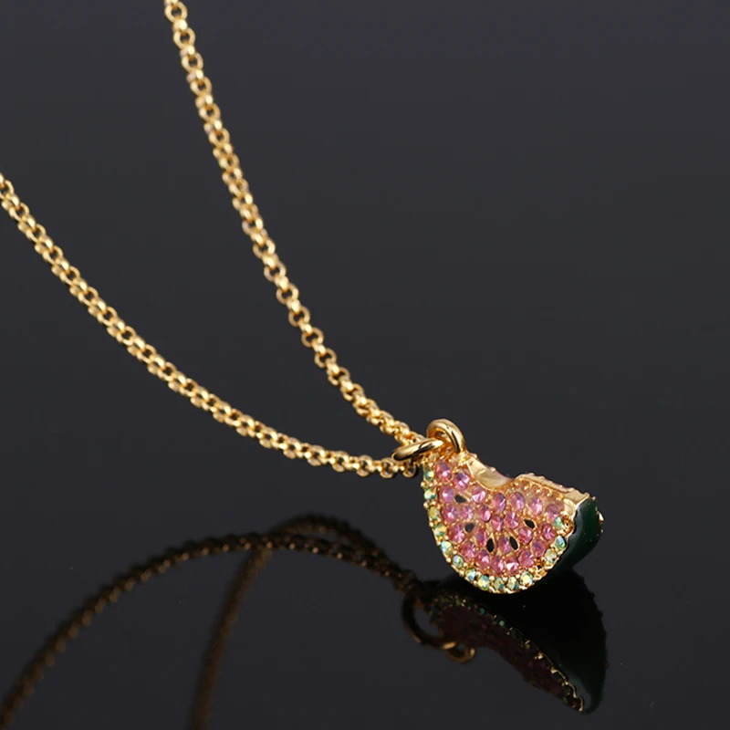 Red watermelon sweet stainless steel necklace