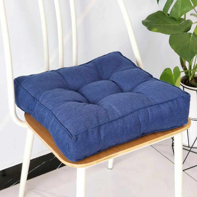 Soft Thickened Linen Seat Cushion Memory Foam Living Room Square Chair Cushion