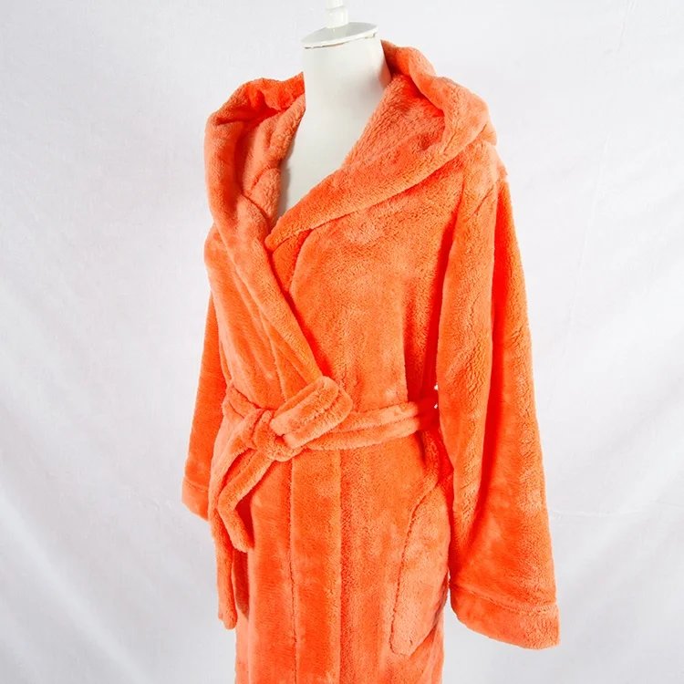 
plush cozy women bath robe with Hood Soft Comfy Warm Bathrobe dressing gowns 