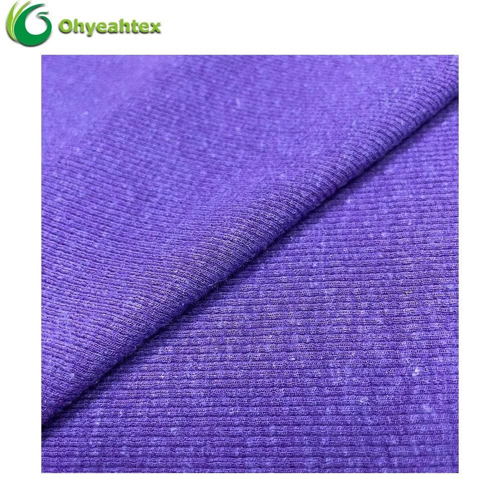 New Arrival 67% Organic Hemp 28% Bamboo 5% Spandex Rib Clothing Fabric For Sweater