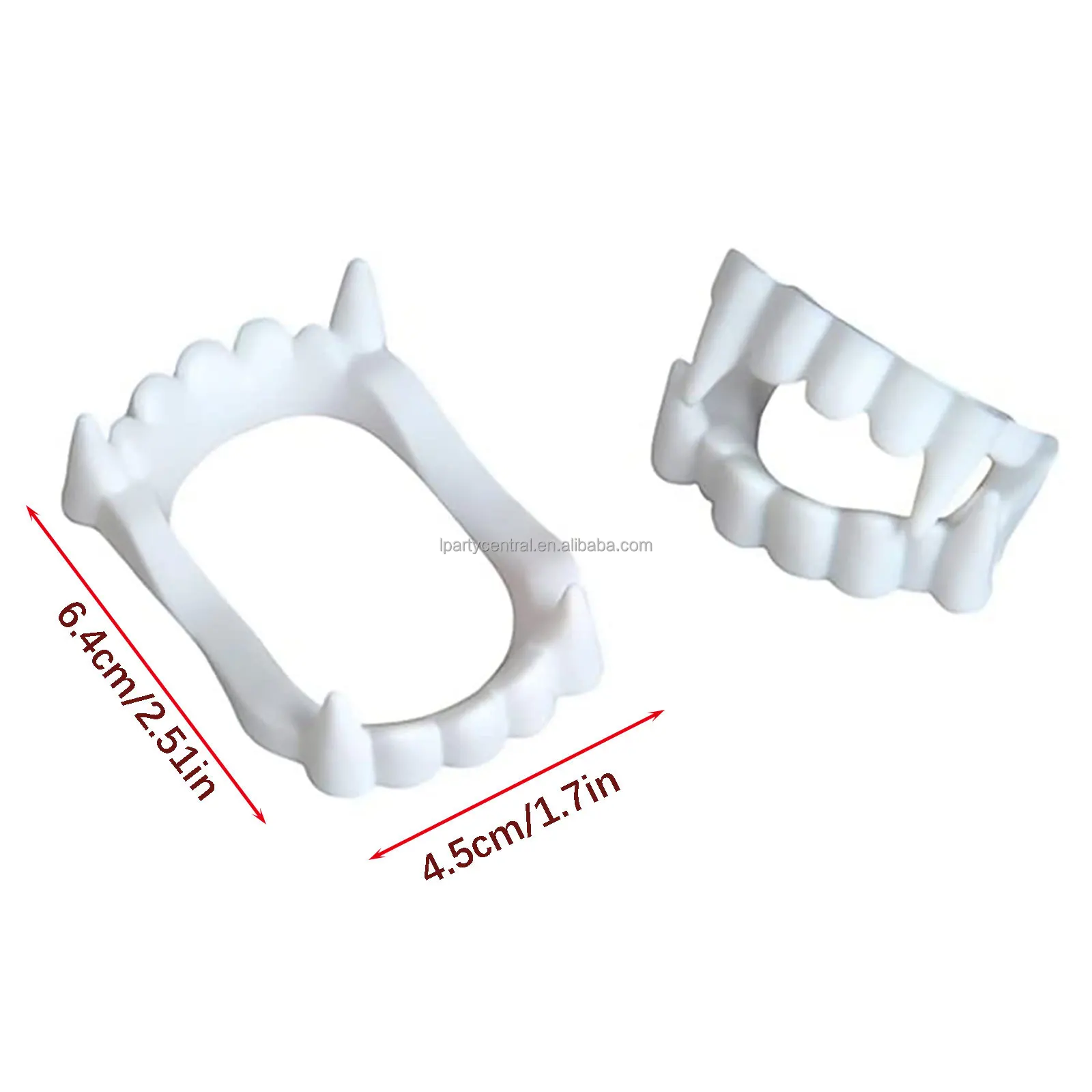 LP Skeleteen White Sharp Vampire Fangs  Dracula Monster Teeth for Party  Favors and Supplies