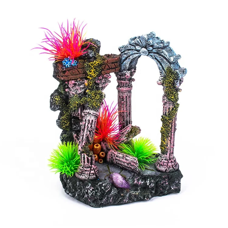 Factory supply fish tank resin roman column aquarium accessories decoration china