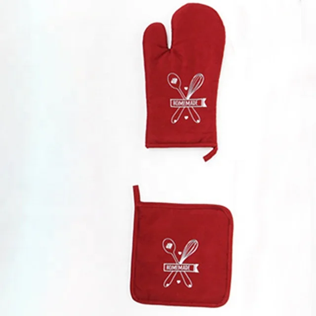 Custom 100% Cotton Kitchen Products Tea Towel Pot  Printed Hanger Oven Mitts 3Pcs Sets
