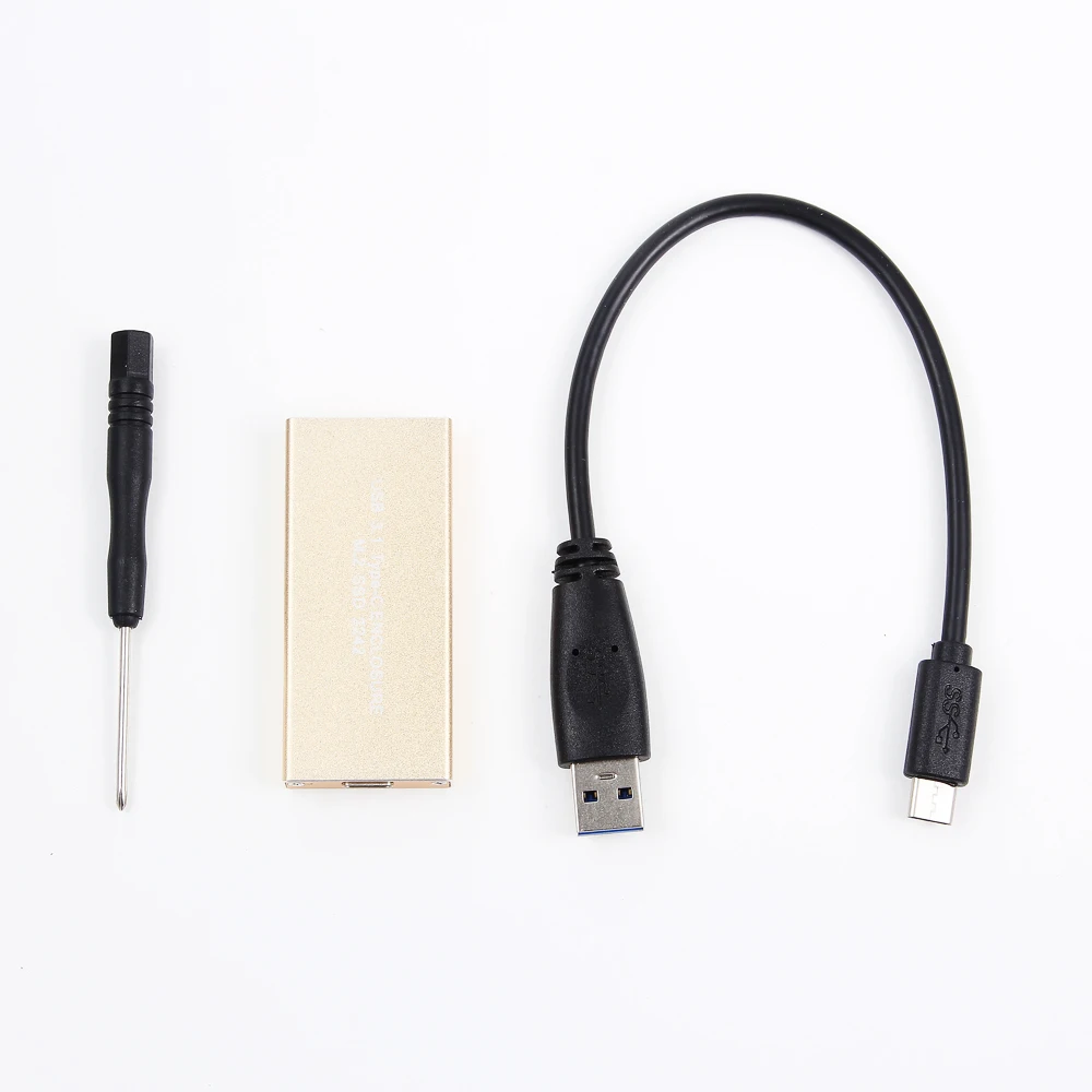 Portable M.2 NGFF SSD USB-C 2230 2242 Hard Disk Box USB3.1 Type-C Mobile Disk