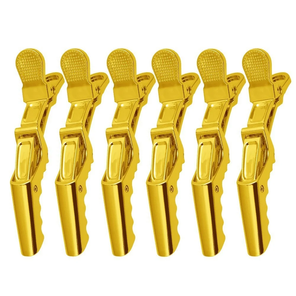 Barber Shop Multi-Purpose Hair Styling Tool Electroplated Gold Silver Crocodile Clip Positioning Distinguishing Perm Hair Dye