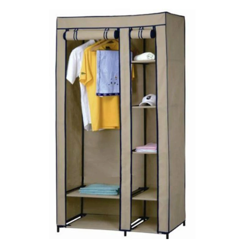 Small assembled fabric zipper folding wardrobe for baby