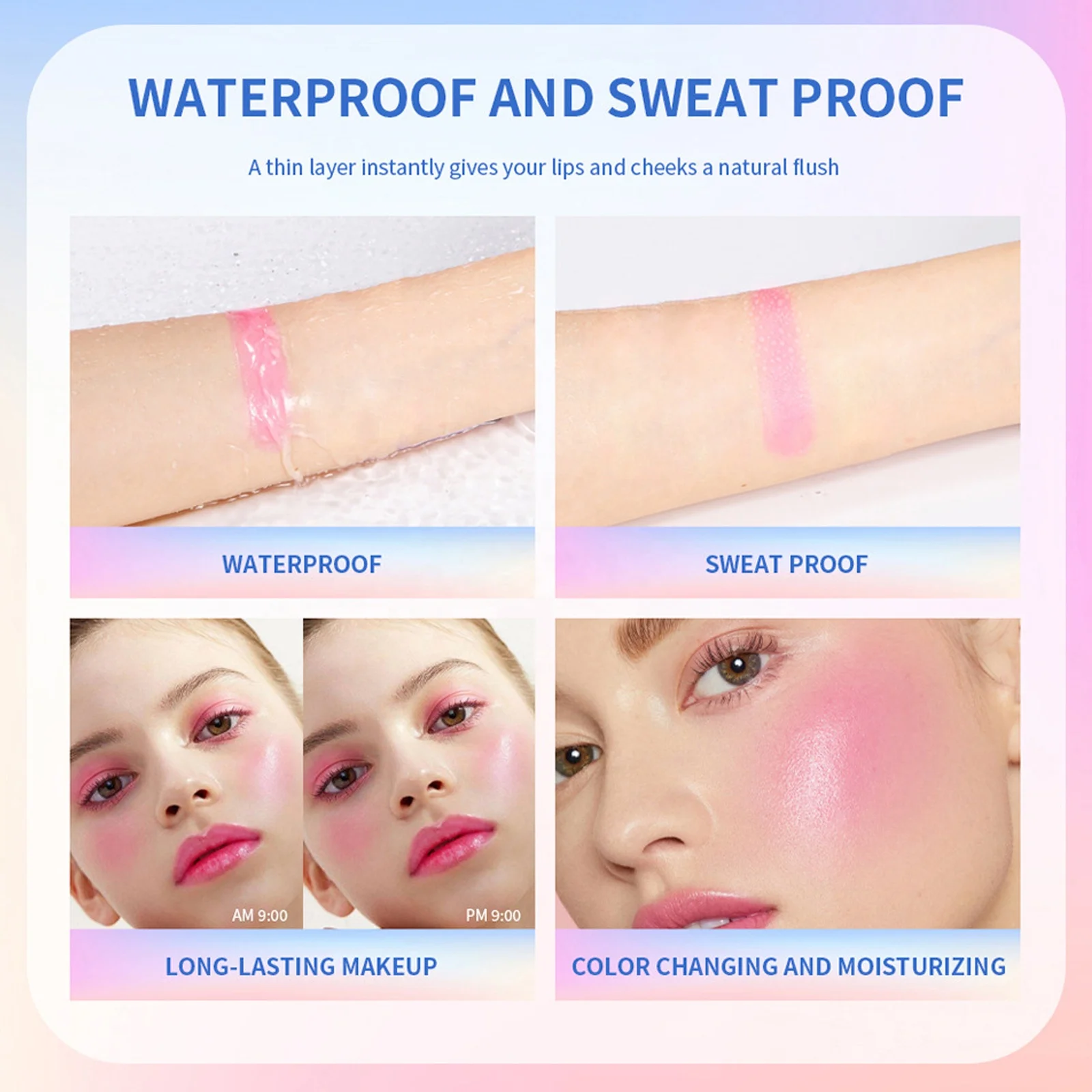 Cheek Blush Transparent Vegan Blush Private Label Custom Cream Blusher Packaging Color Changing Blush