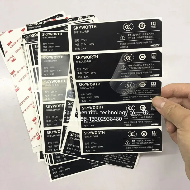 PVC PC PET film high temperature resistant adhesive stickers Cartoon self-adhesive batteries for daily use Adhesive custom opal