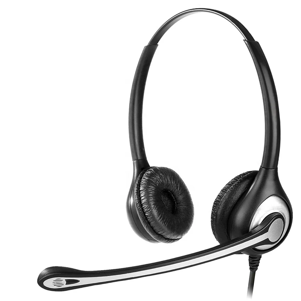 Binaural Call Center гарнитура с микрофоном шумоподавлением и быстрым