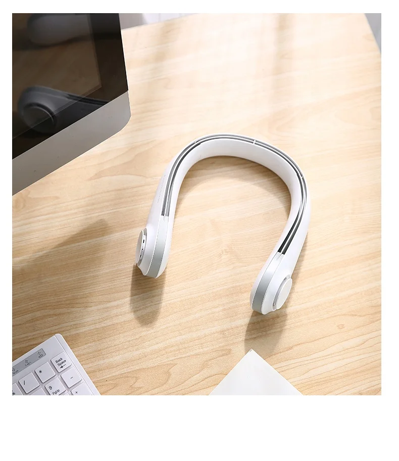 YYD DC 5V USB Перезаряжаемый безлистный подвесной шейный вентилятор портативный 2400mAh Электрический для любого