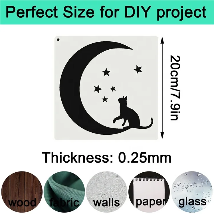 New Design PET Stencils for Wall Painting Wall Stencils for Painting Bag White Customized Cake Item Sets Packing Color Origin