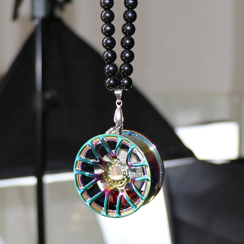 Car wheel shape 45mm rearview mirror pendant hanging brake disc wheel tire car interior jewelry 6 colors
