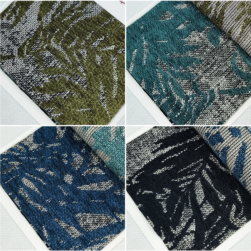 sofa fabric leather polyester 645gsm In-stock Breathable linen upholstery fabric for chair mattress medium weight jacquard