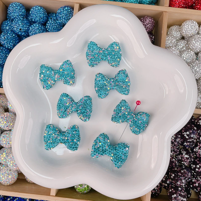 2023 High quality pave Love pearls elliptical crystal disco ball beads rhinestone ball beads for bracelets