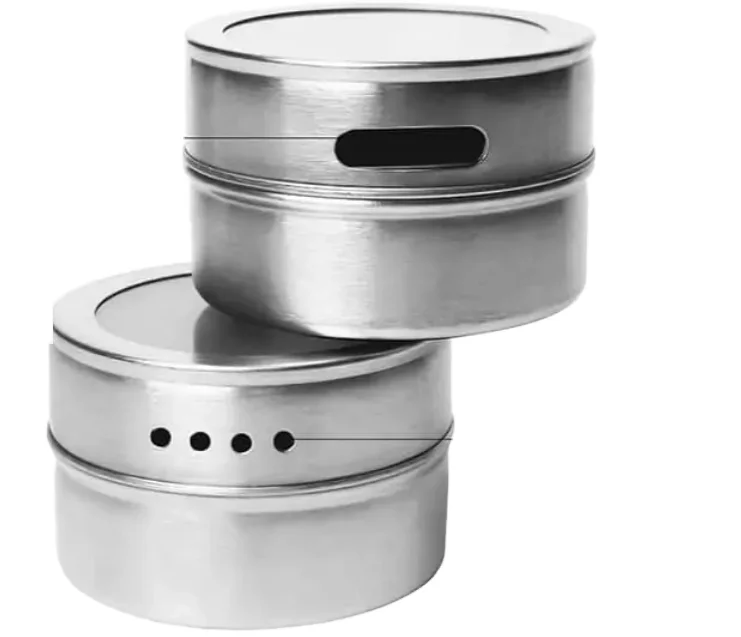 Контейнер для специй из нержавеющей стали, 4 магнитных контейнера для хранения специй