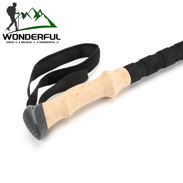 Factory Climbing 5 Sections Aluminum Alloy Outdoor Travel Hiking Camping Folding Mini Walking Stick Trekking Pole