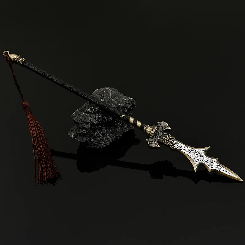 Black Myth Goku All-Metal Weapon Model Three-Pointed Two-Blade Knife 22cm Game Accessories 3D Light Custom Collection