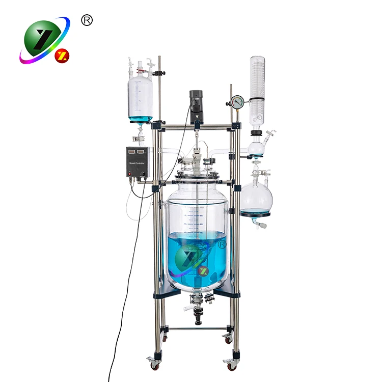 100L Lab explosion proof Chemical jacketed glass reactor