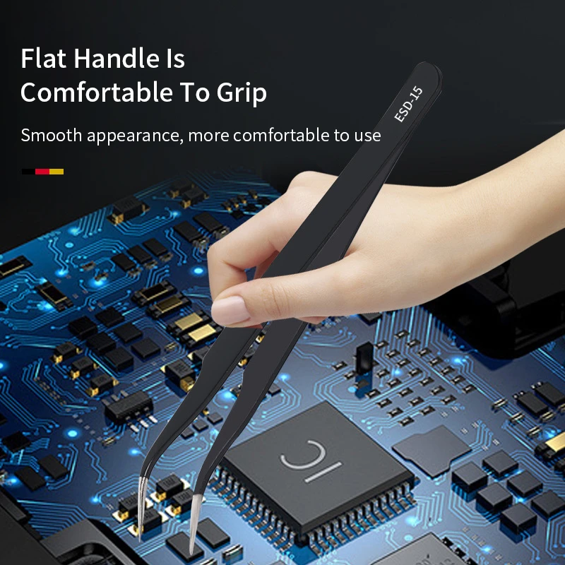 High Quality Stainless Steel anti-static Tweezers Ultra Hard Eyelash Forceps and High-quality Tweezers