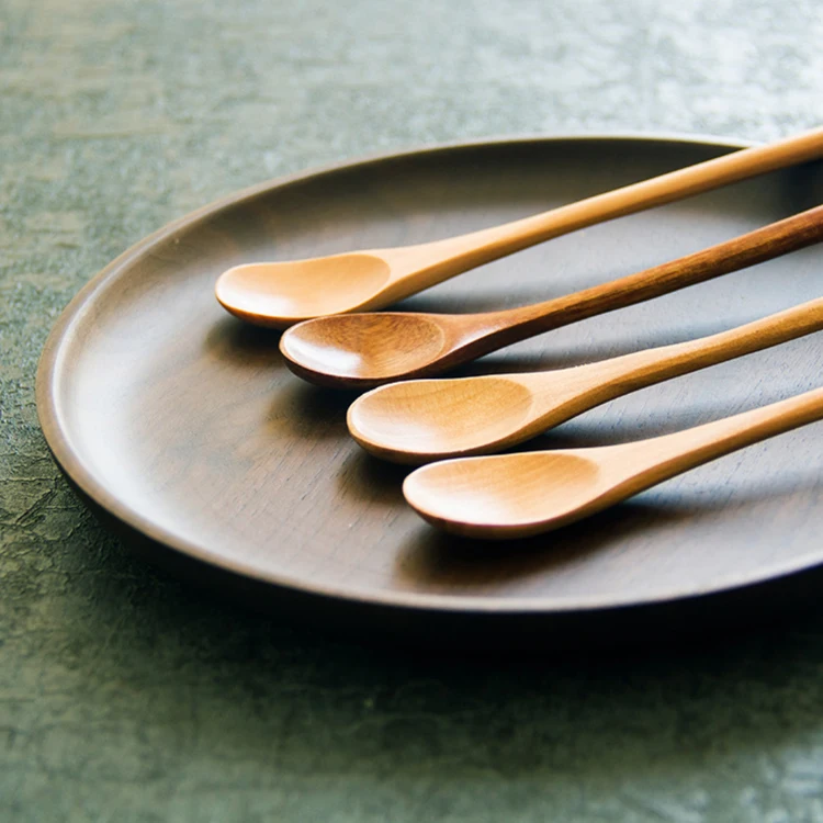 Wooden round Coffee Sugar Spices Tea custom bamboo spoon