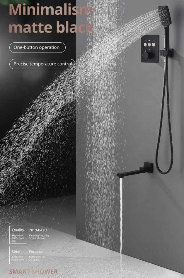 Cheap Price Thermostatic shower panel, spa Wall luxury stainless steel, multi functional shower panel in the shower room