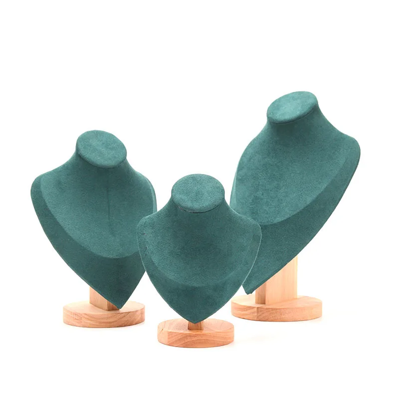 Middle 25cm Wood Portrait Mannequin Jewelry Necklace Pendant Display Figure Model Holder Stand Prop