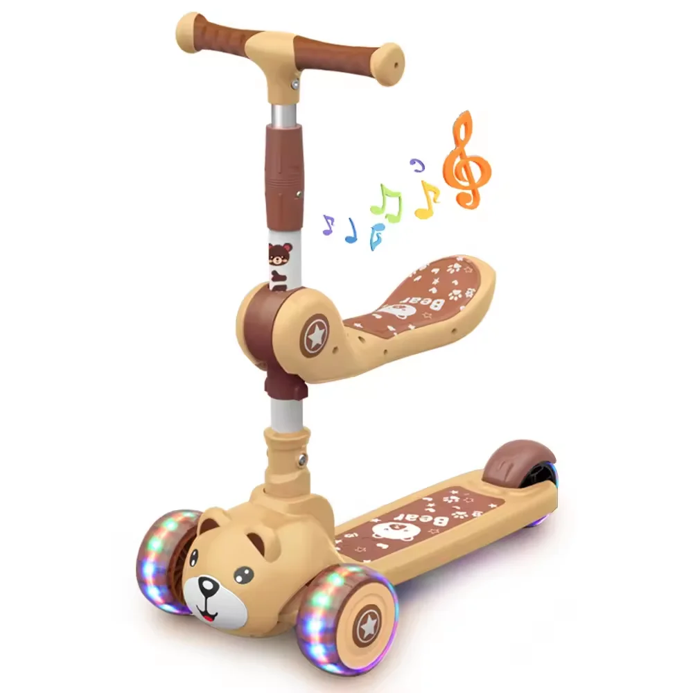 Hot Selling Luggage Scooter Kids Pulled Wheel Kick Toy Scooter Baby Adjustable Children Foot Scooter Or 2-8 Year Kids